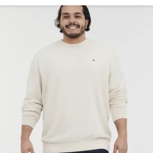 Tommy Hilfiger men’s knit cotton crewneck white sweater pull on l/s size XXL